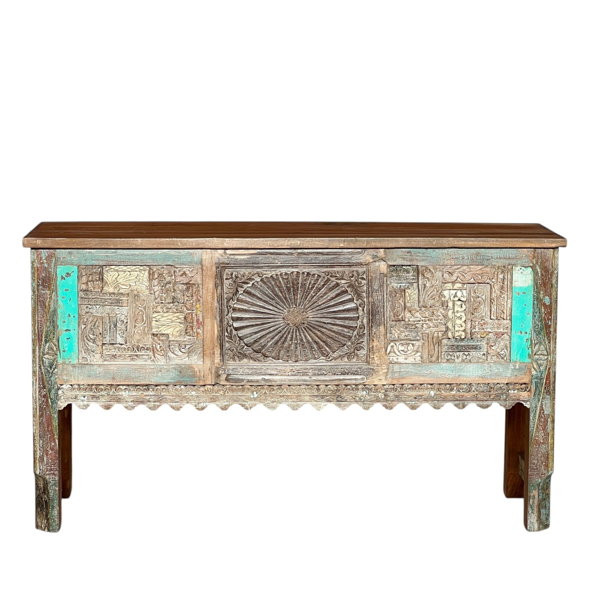 Carved Console Table – handcrafted vintage Indian decor from Jodhpur, Rajasthan