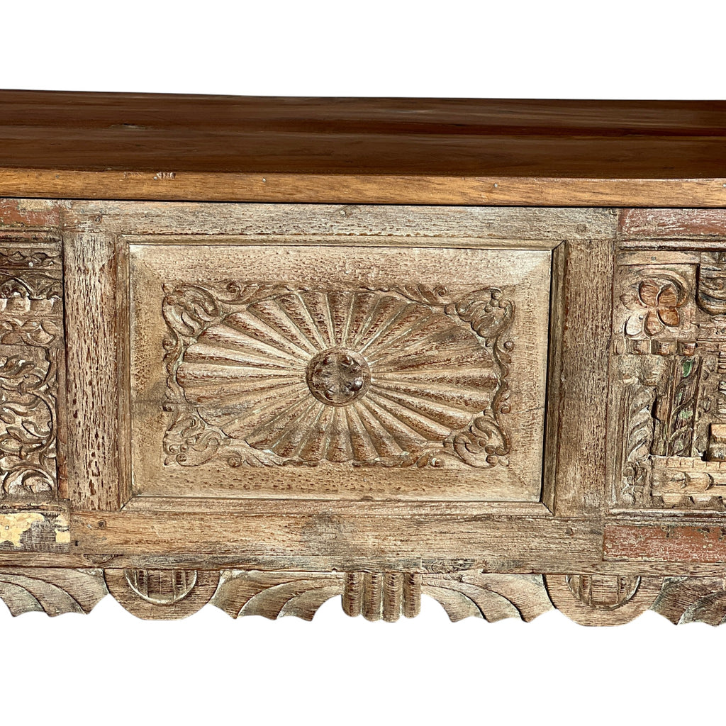 Carved Console Table – handcrafted vintage Indian decor from Jodhpur, Rajasthan
