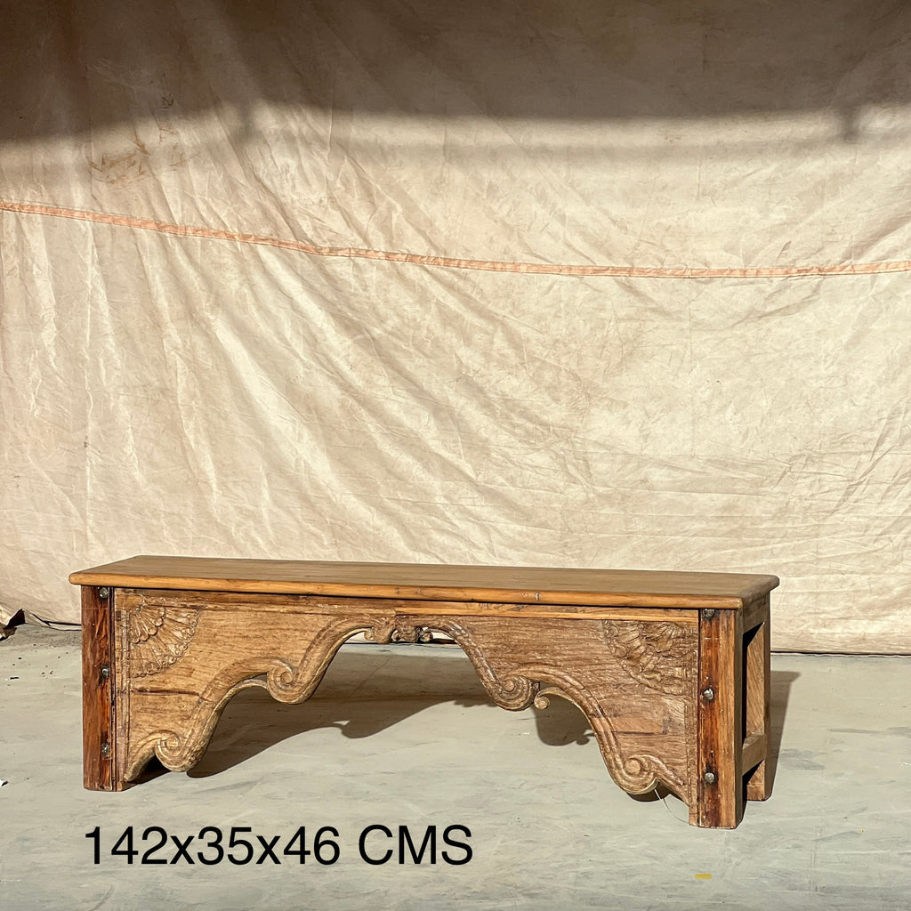 Wooden Carved Table – handcrafted vintage Indian decor from Jodhpur, Rajasthan