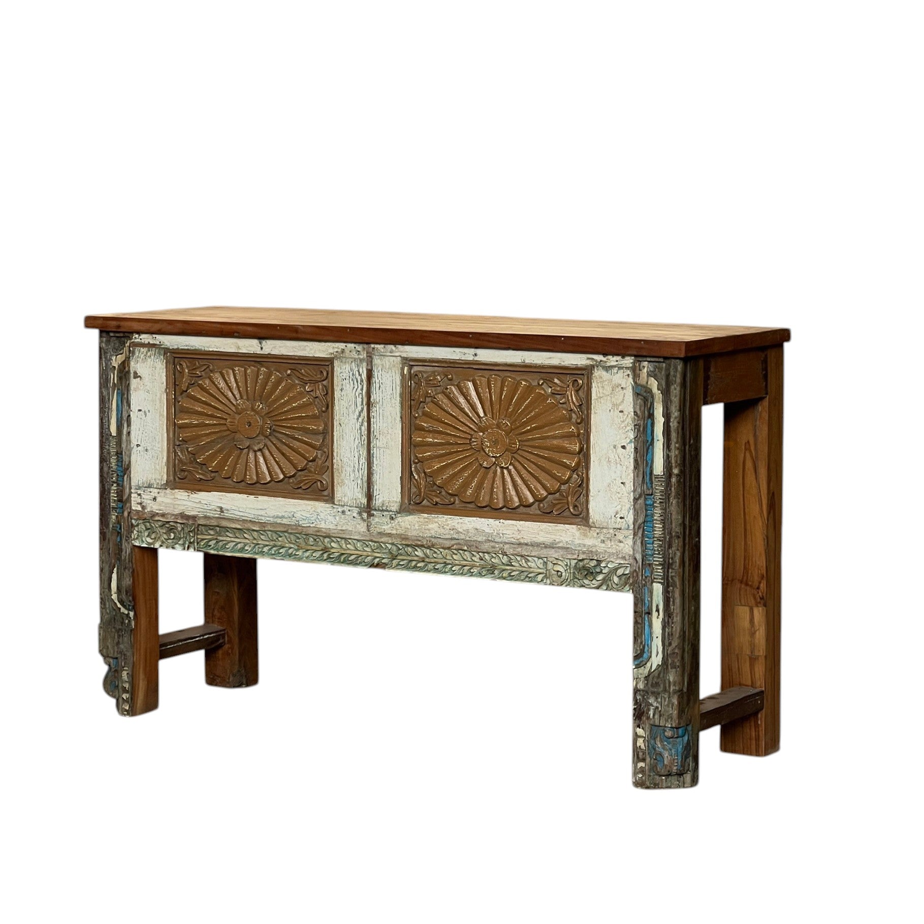 Carved Console Table – handcrafted vintage Indian decor from Jodhpur, Rajasthan