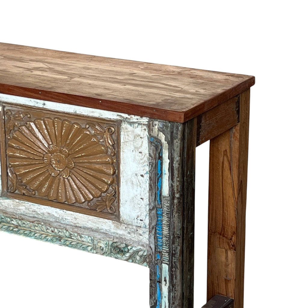 Carved Console Table – handcrafted vintage Indian decor from Jodhpur, Rajasthan