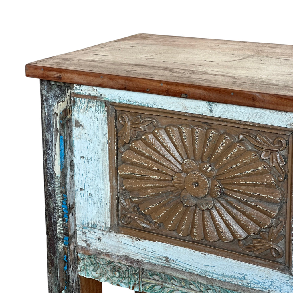 Carved Console Table – handcrafted vintage Indian decor from Jodhpur, Rajasthan