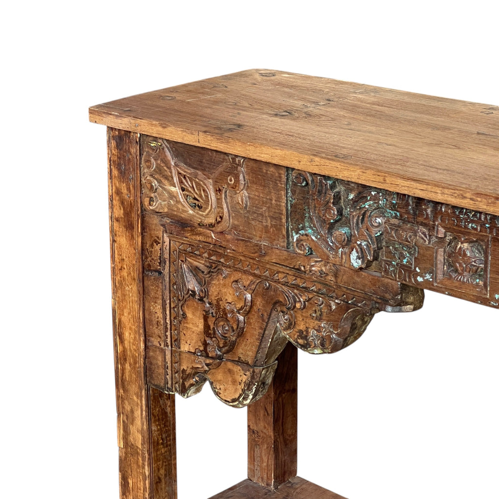 Carved Console Table – handcrafted vintage Indian decor from Jodhpur, Rajasthan