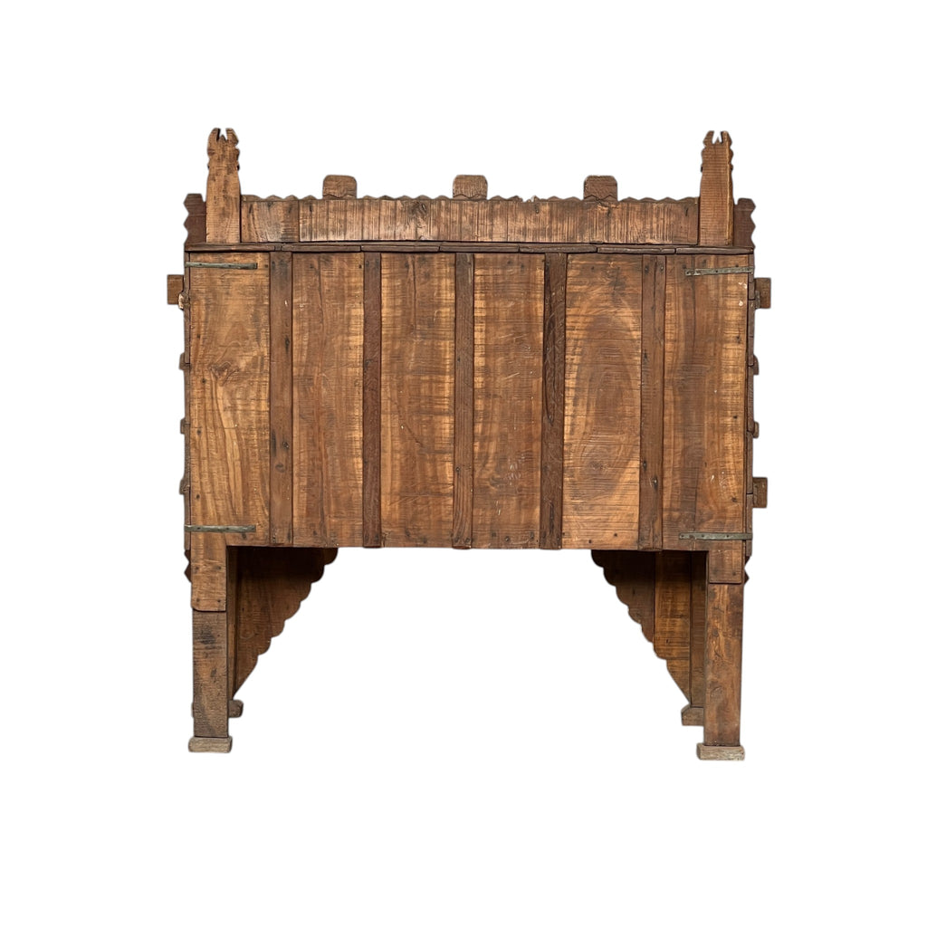 Painted Cradle Stand — Shisha Mirror & Deity Panels