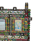 Painted Cradle Stand — Shisha Mirror & Deity Panels