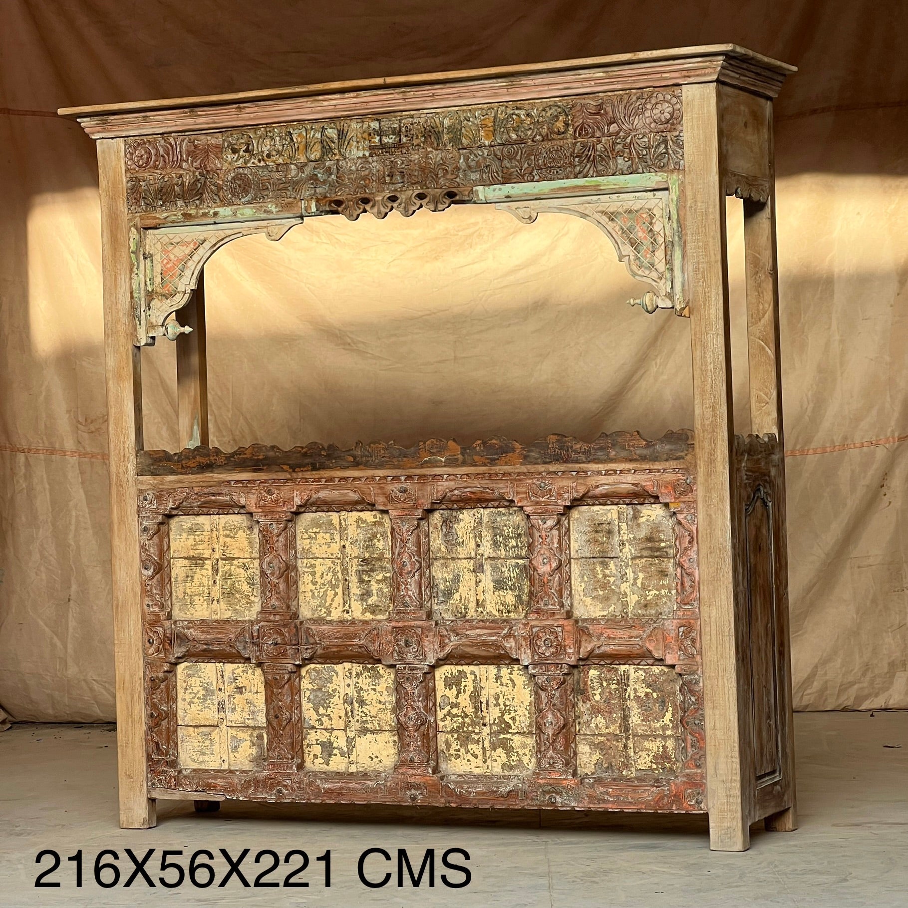 Carved Bar Counter – handcrafted vintage Indian decor from Jodhpur, Rajasthan