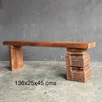 Carved Wooden Bench