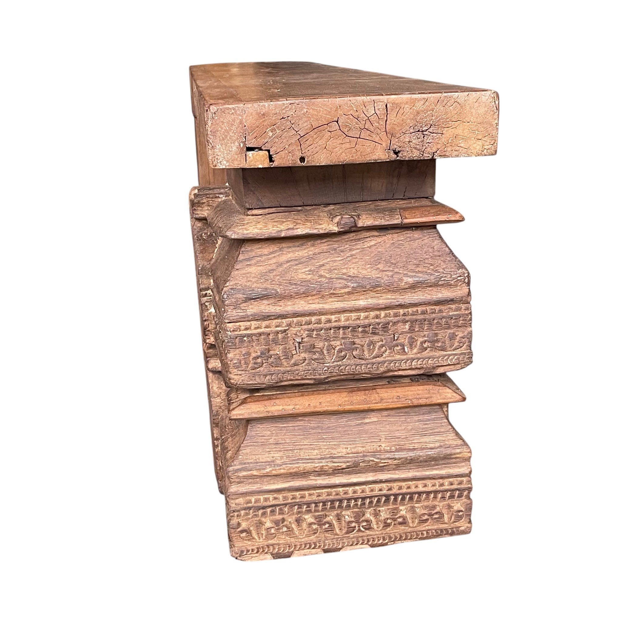 Carved Wooden Bench