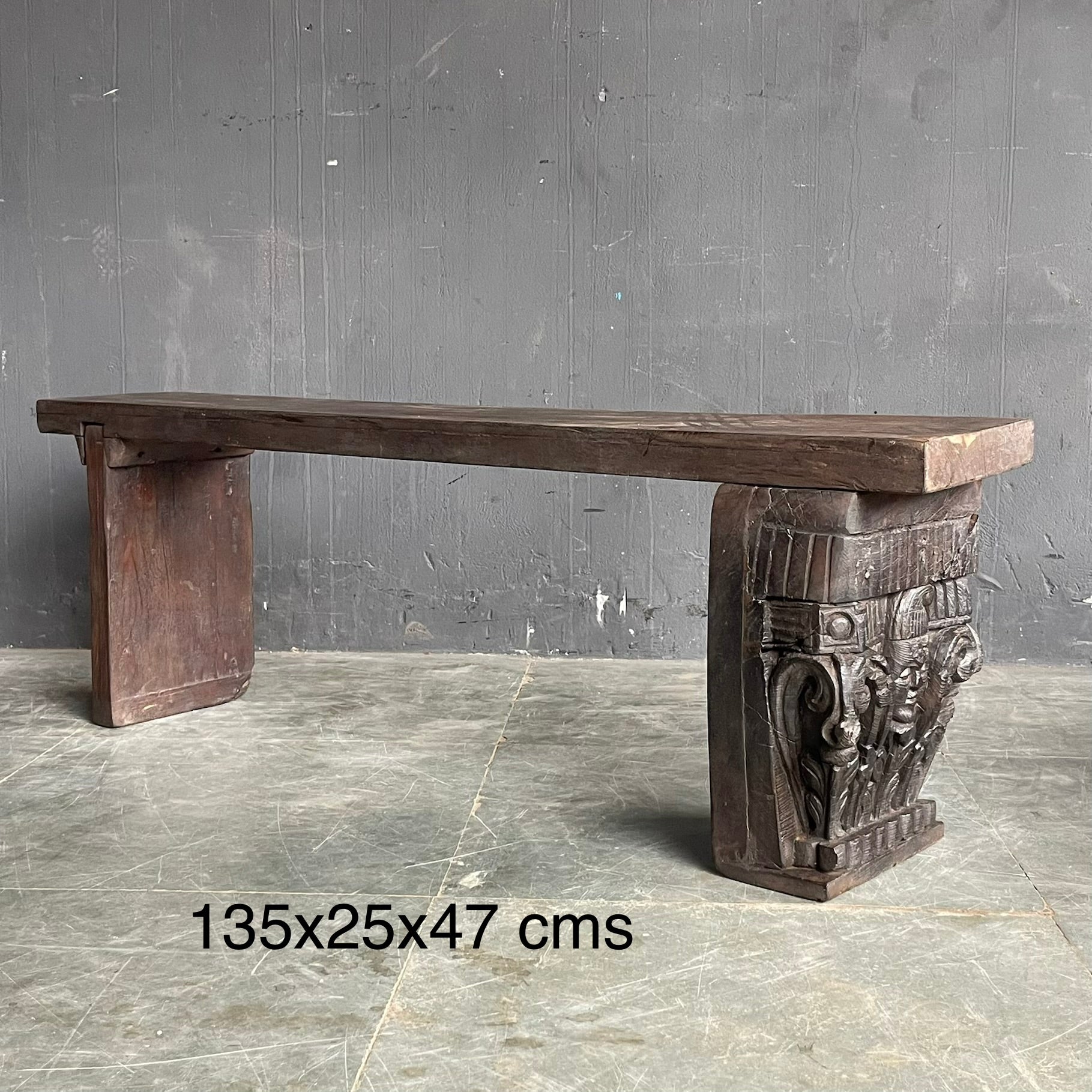 Carved Wooden Bench