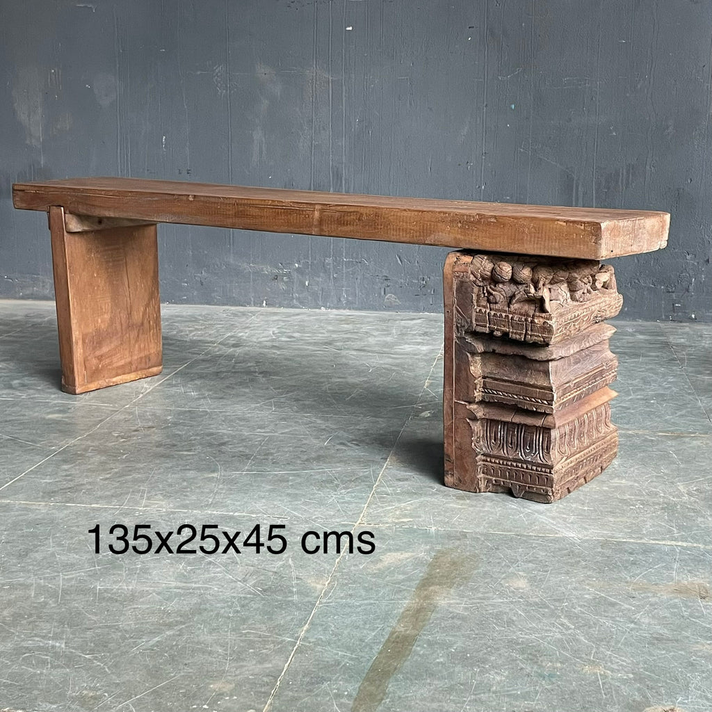 Carved Wooden Bench