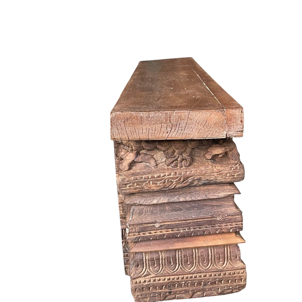 Carved Wooden Bench