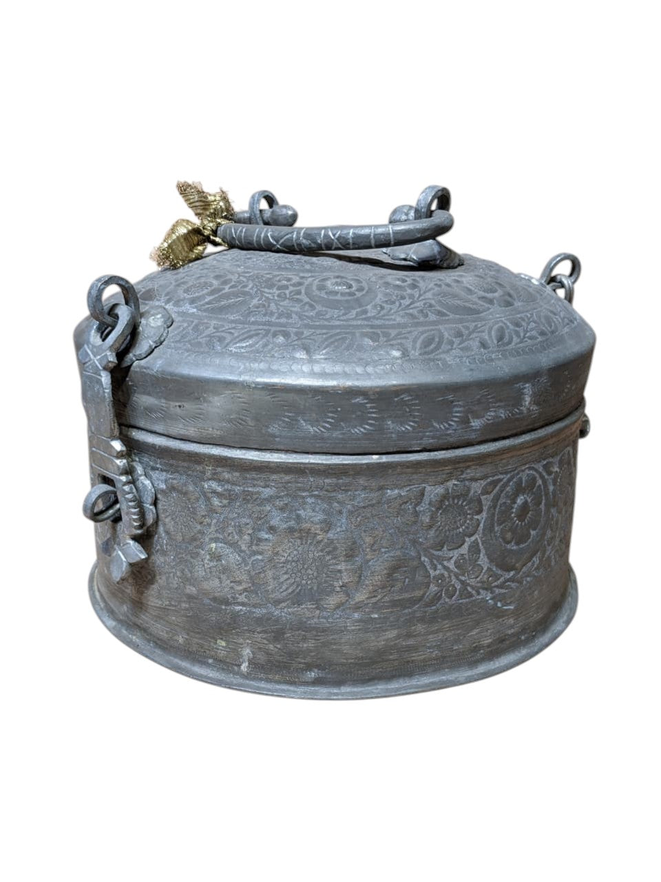 Engraved Copper Box – handcrafted vintage Indian decor from Jodhpur, Rajasthan