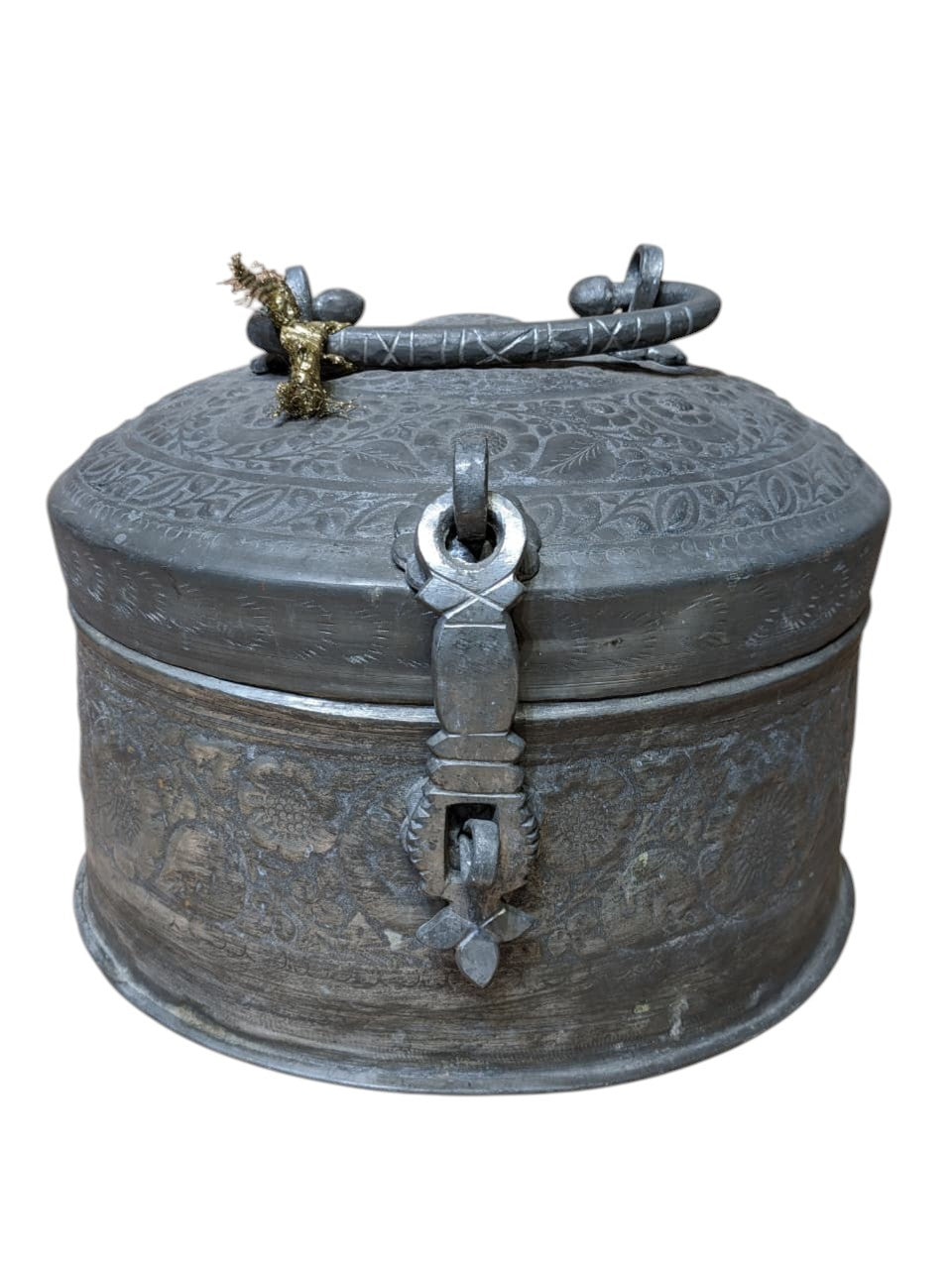 Engraved Copper Box – handcrafted vintage Indian decor from Jodhpur, Rajasthan