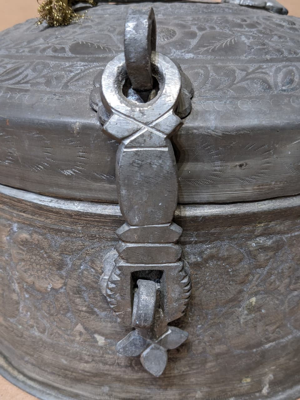 Engraved Copper Box – handcrafted vintage Indian decor from Jodhpur, Rajasthan