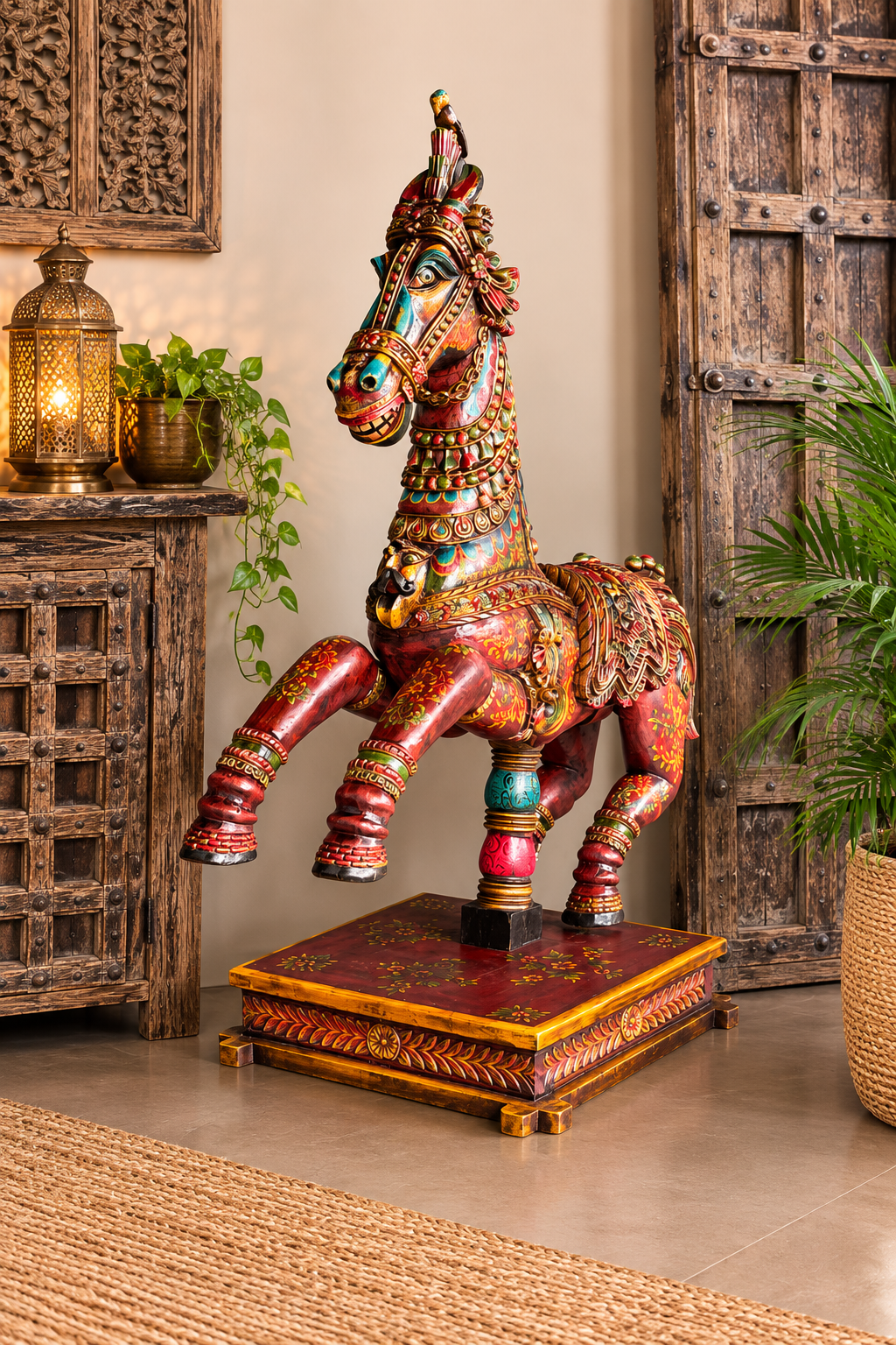 Hand-Painted Wooden Horse