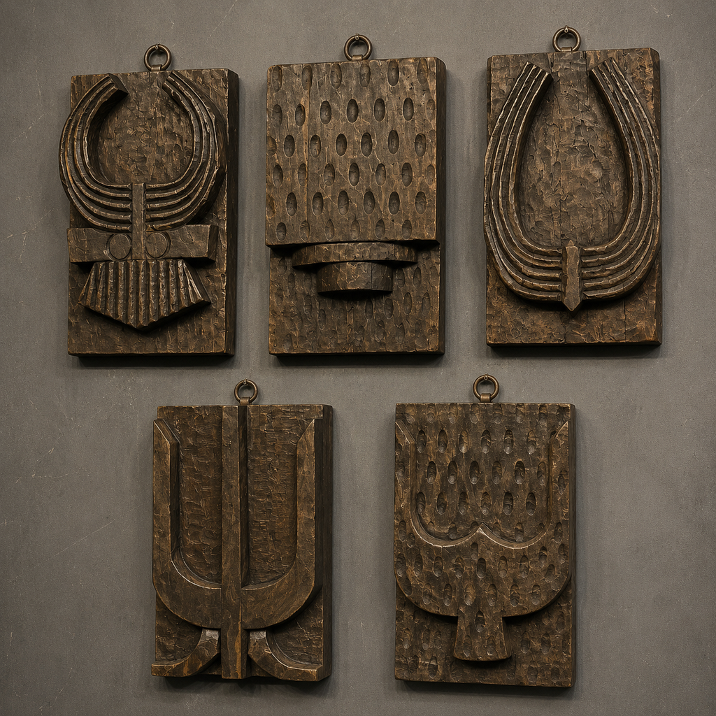 Handmade Naga Heritage Wall Plaques | Reclaimed Wood Decor Set