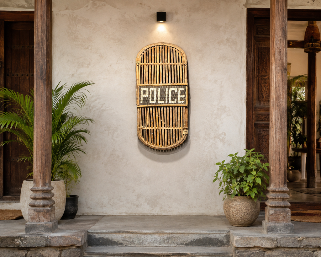 Bamboo POLICE Wall Decor