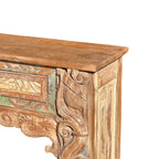 Hand Carved Vintage Wooden Console Table