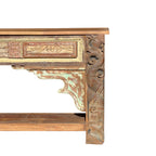 Vintage Hand-Carved Wooden Console Table