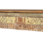 Vintage Hand-Carved Wooden Console Table