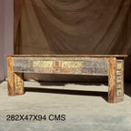 Vintage Hand-Carved Wooden Console Table