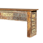 Vintage Hand-Carved Wooden Console Table