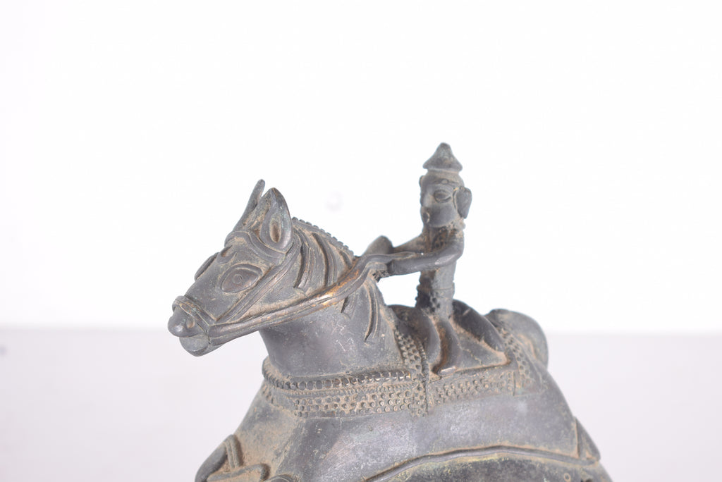 horse rider brass box