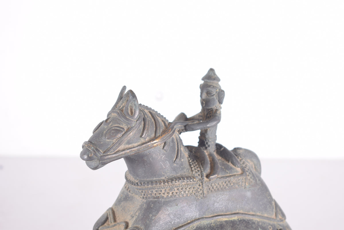 horse rider brass box