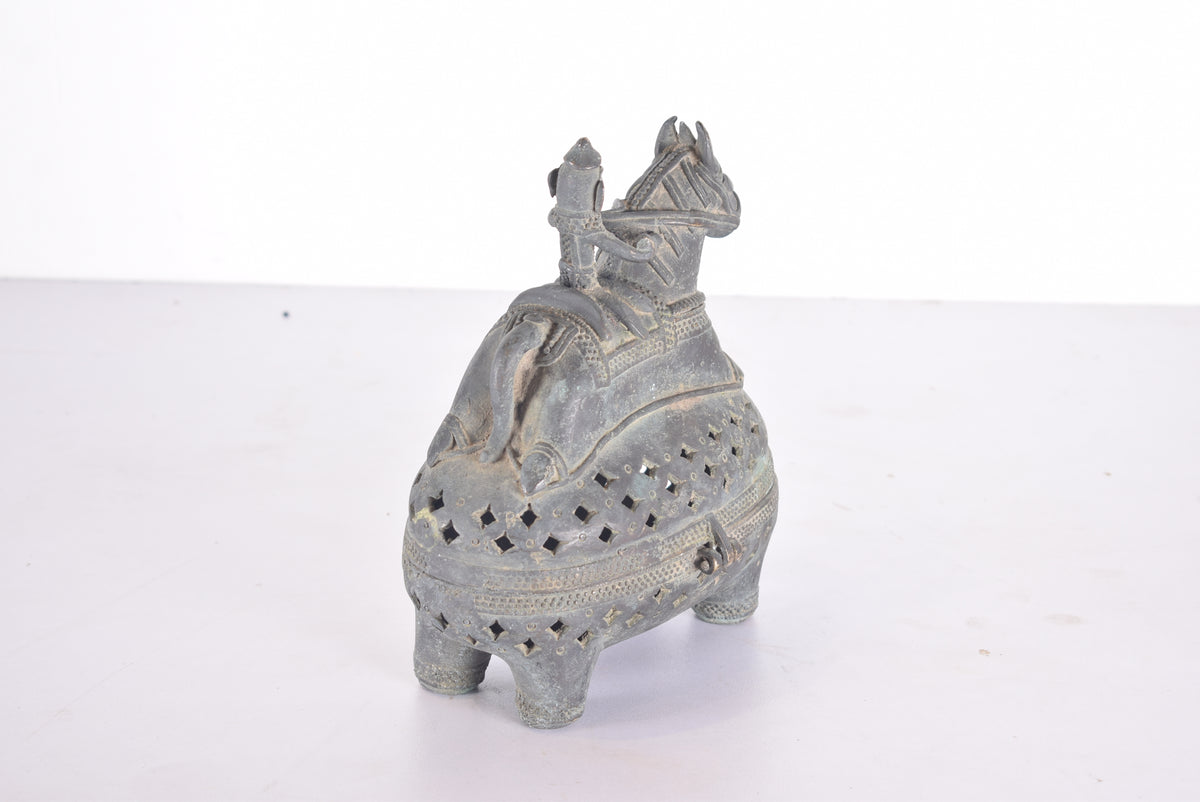 horse rider brass box