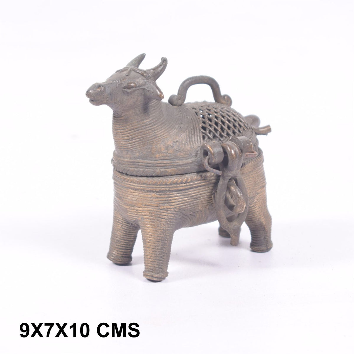 Brass Bull-Shaped Lidded Vessel