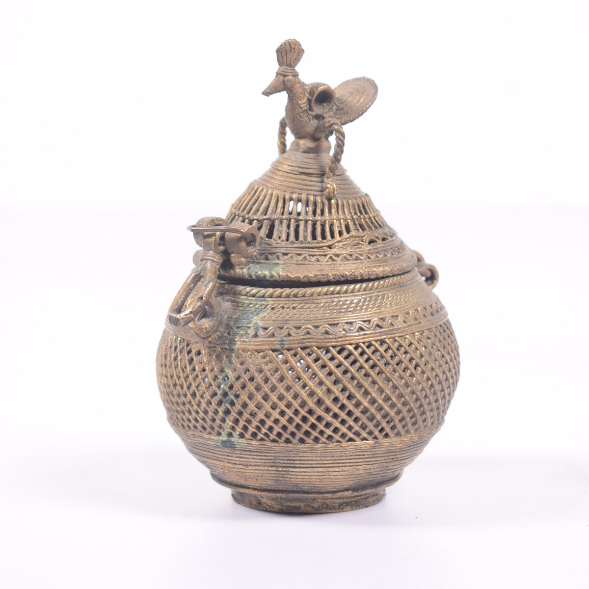 Peacock Lattice Urn