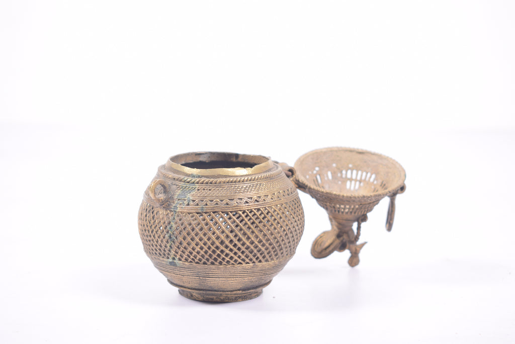 Peacock Lattice Urn