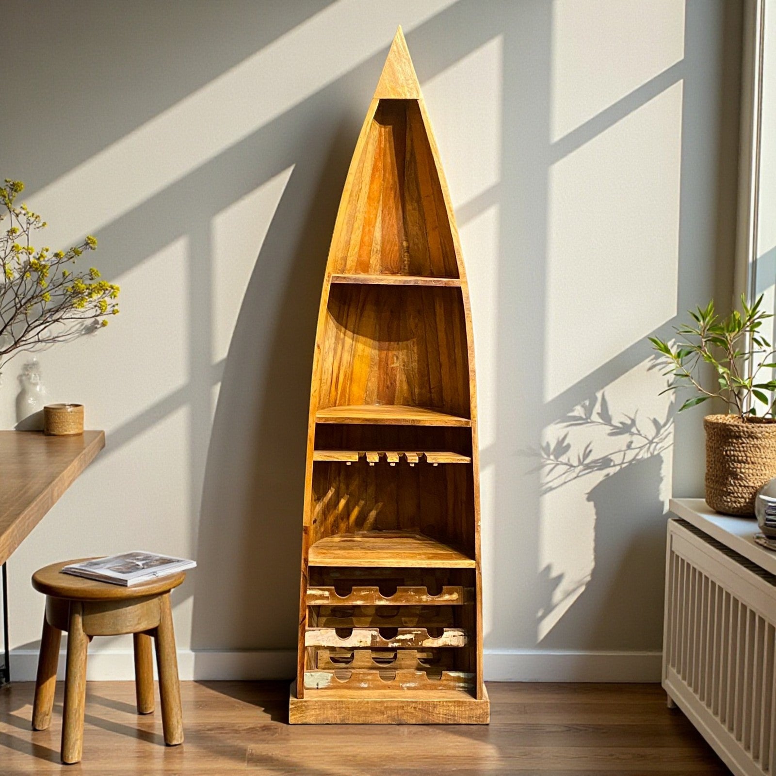 ANTIQUE BOAT STYLE BOOK RACK