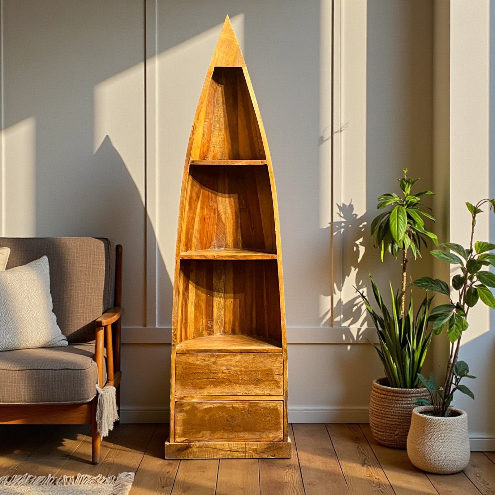ANTIQUE BOAT STYLE BOOK RACK
