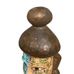 Hand Painted Wooden Buddha Head