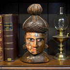 Hand Painted Wooden Buddha Head