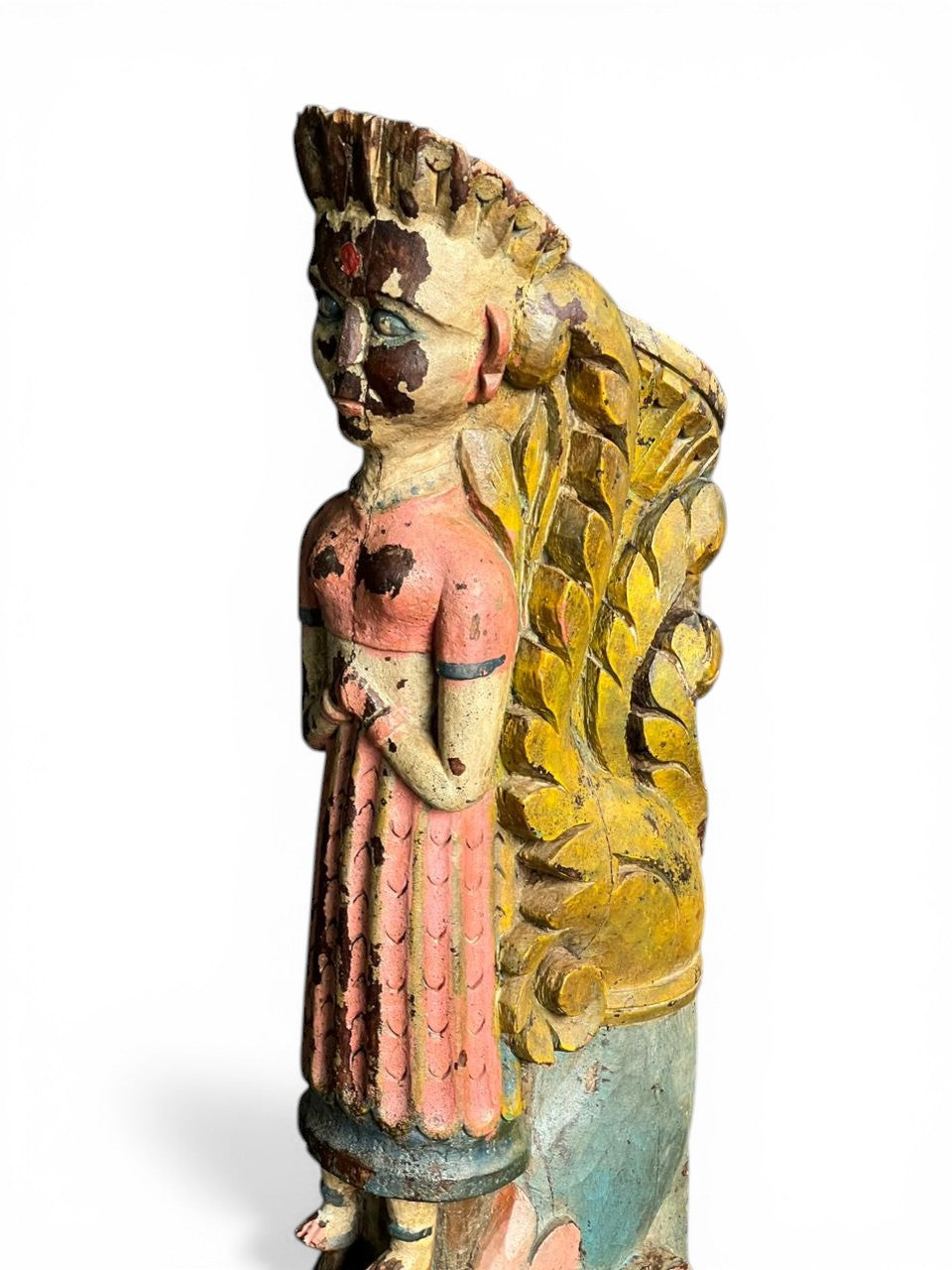Painted Figurine Bracket – handcrafted vintage Indian decor from Jodhpur, Rajasthan