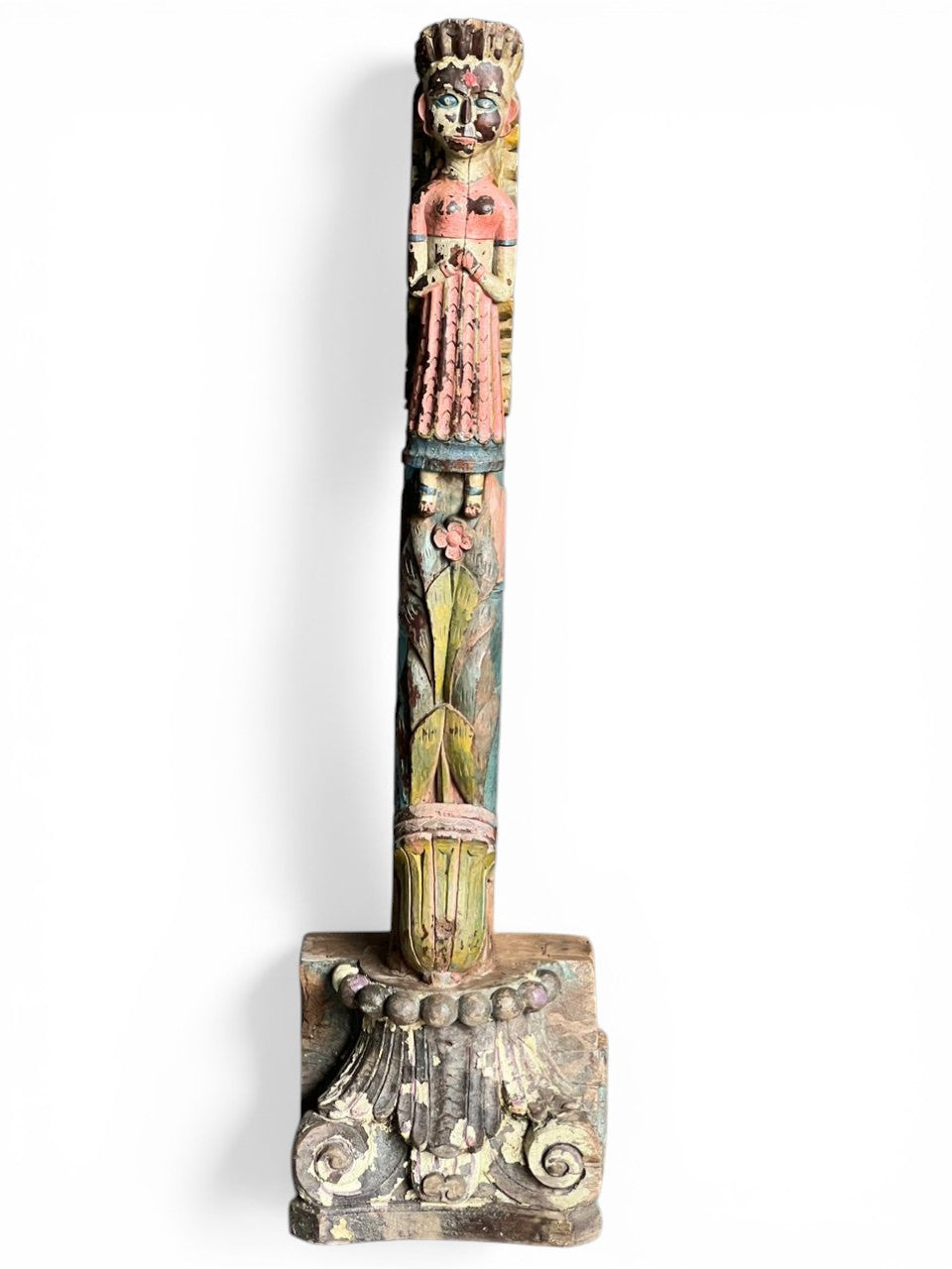 Painted Figurine Bracket – handcrafted vintage Indian decor from Jodhpur, Rajasthan