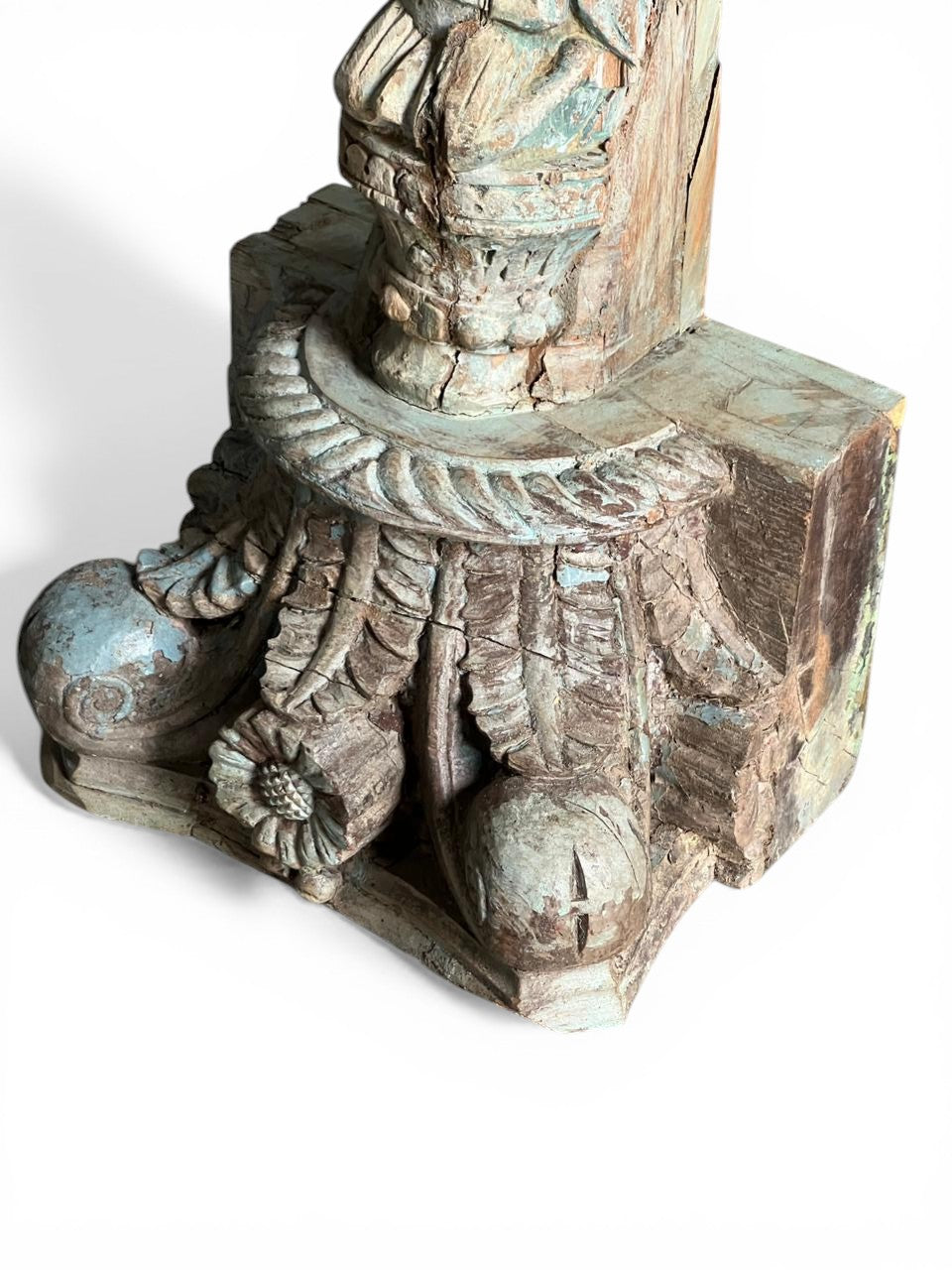 Antique Turquoise Bracket – handcrafted vintage Indian decor from Jodhpur, Rajasthan