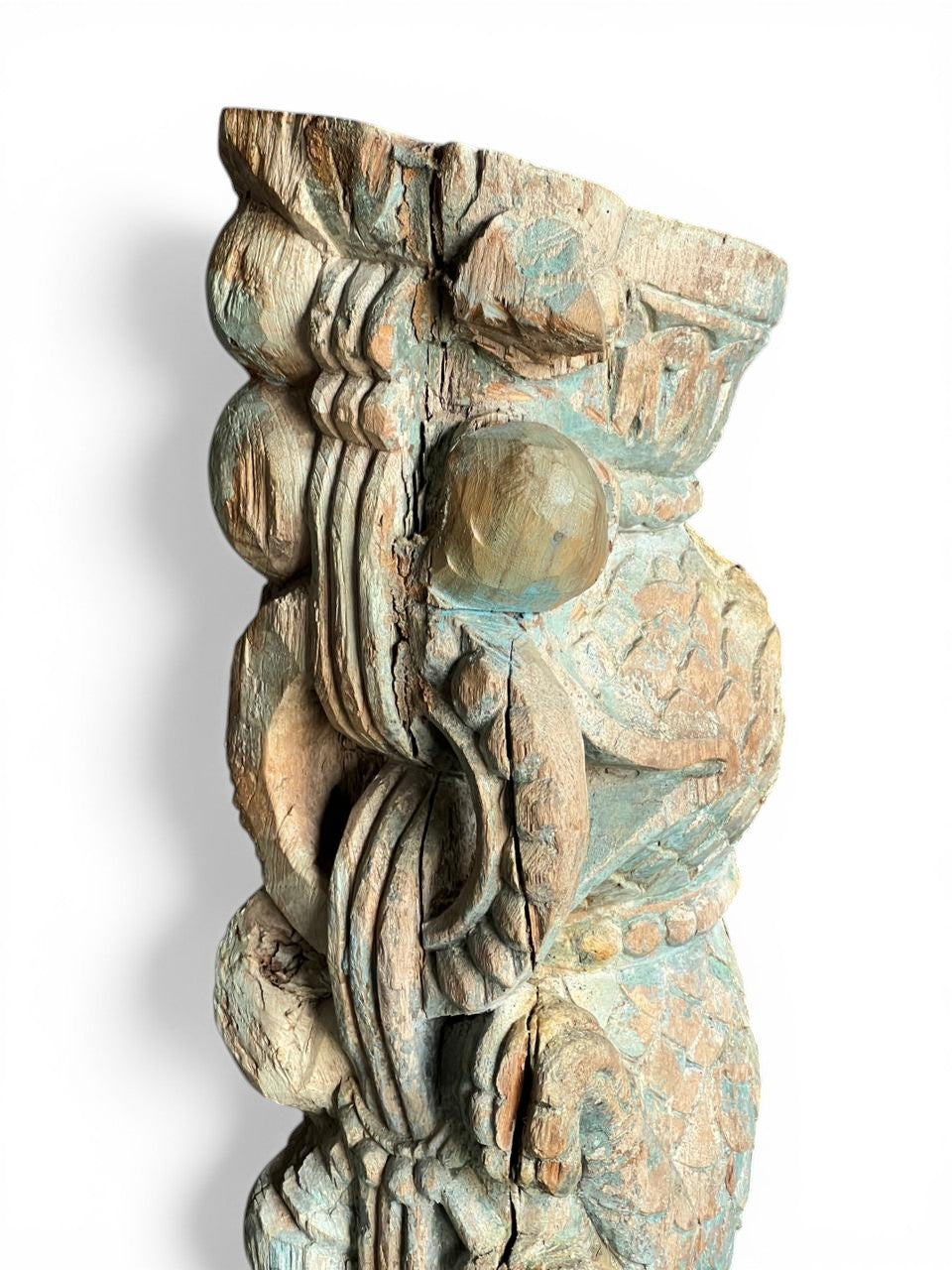 Antique Turquoise Bracket – handcrafted vintage Indian decor from Jodhpur, Rajasthan