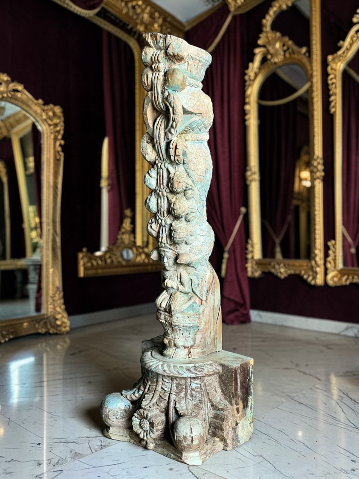 Antique Turquoise Bracket – handcrafted vintage Indian decor from Jodhpur, Rajasthan