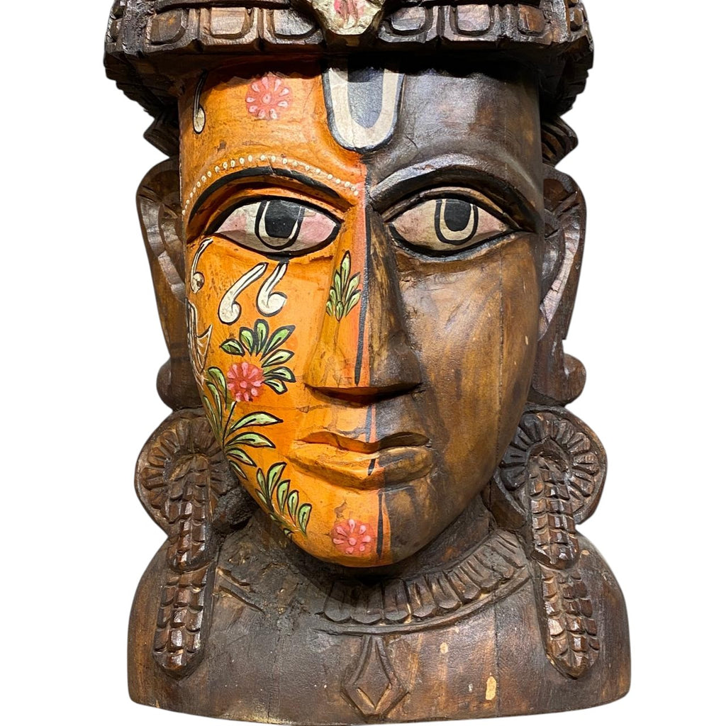 Handpainted Wooden Buddha Head
