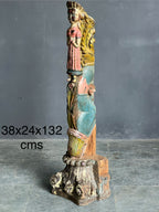 Painted Figurine Bracket – handcrafted vintage Indian decor from Jodhpur, Rajasthan
