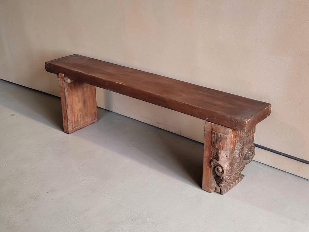 Carved Wooden Bench