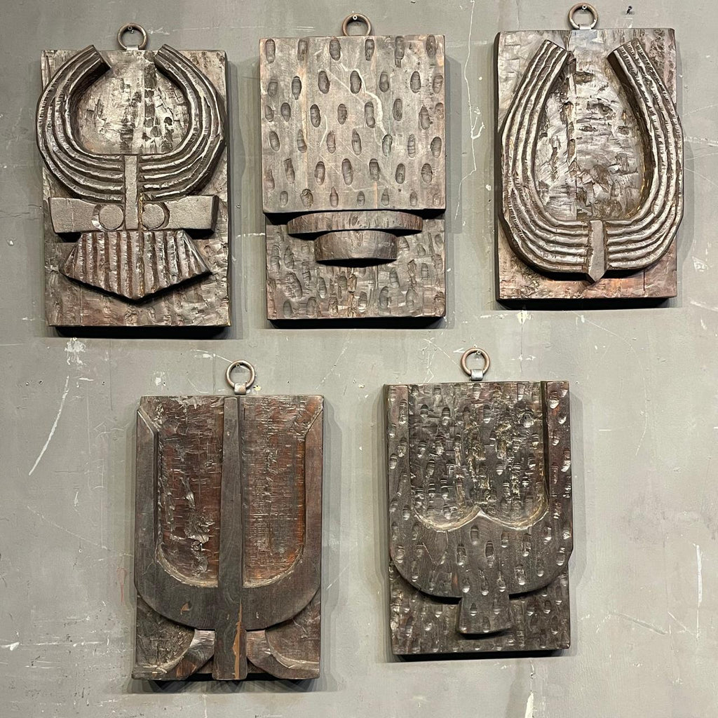 Handmade Naga Heritage Wall Plaques | Reclaimed Wood Decor Set