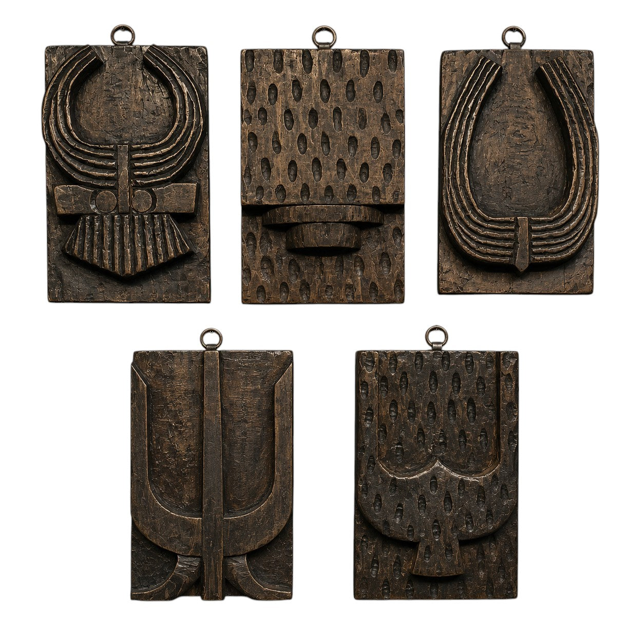 Handmade Naga Heritage Wall Plaques | Reclaimed Wood Decor Set