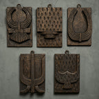 Handmade Naga Heritage Wall Plaques | Reclaimed Wood Decor Set